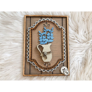 Wooden Flower Sign Decor | KT-301