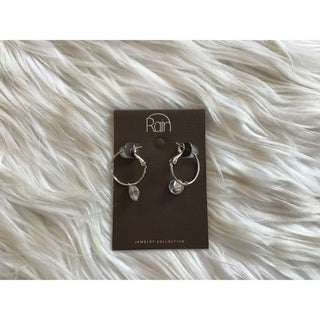 Crystal Drop Hoop Earrings | RJ-26