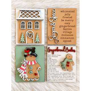 Victorian Gingerbread Christmas Tiles | Handmade Christmas Decor | KT-358