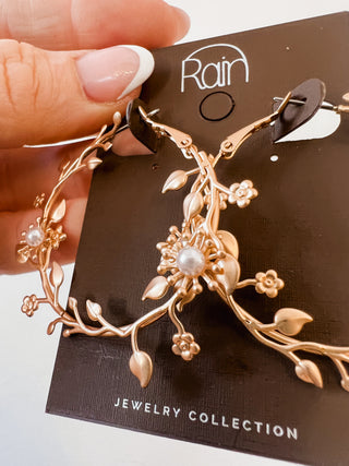 Matte Garden Vine Hoop Earrings