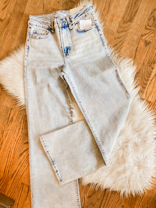 Willow Wash Wide Leg Denim Jeans | Light Wash | ZN-62