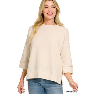 Double Knit 3/4 Sleeve Top | ZN-58
