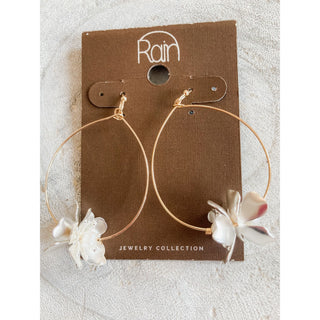 Flower Charms Circle Earrings | RJ-02