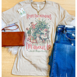 From the windows to the Walls Christmas Tee| Graphic Long-Sleeved Tee | KT-204