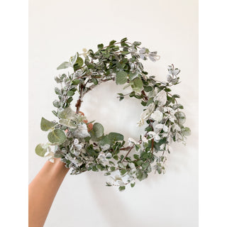Frosted Eucalyptus Christmas Wreath