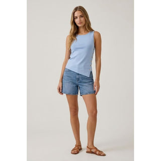 Ribbed Asymmetrical Tank Top | DR-23