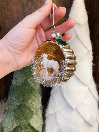 Peaceful Pastures Sheep Scene Ornament