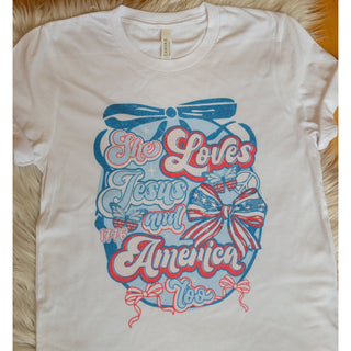 She loves Jesus and America Too | Graphic Tee | KT-49