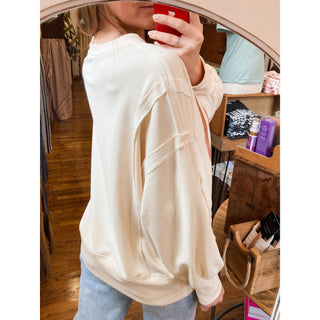Ivory Vintage Rodeo Horse Graphic Relaxed Sweatshirt LL-10