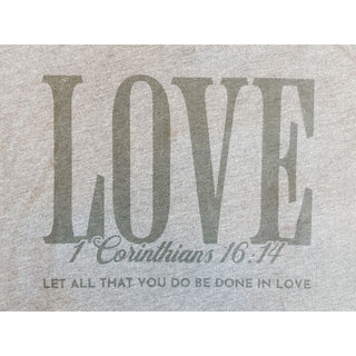 LOVE 1 Corinthians 16:14 Tee | Vintage Heavy Metal | Short-Sleeved Tee | KT-193