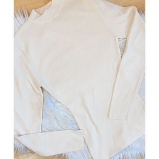 Evergreen Charm Top | Mock Neck Sweater Knit | Hunter Green & Ecru | BP-42