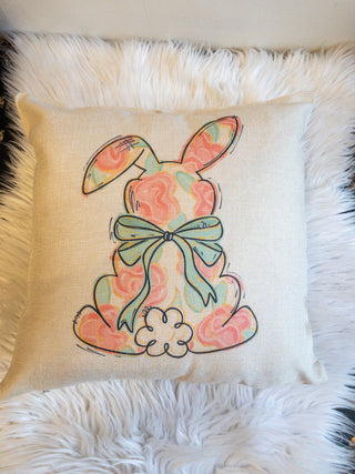 Easter Bunny Pillow Flower Print KT-33