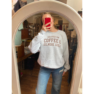 Graphic Sweatshirt | Raised on Coffee and Gilmore Girls | KT-381