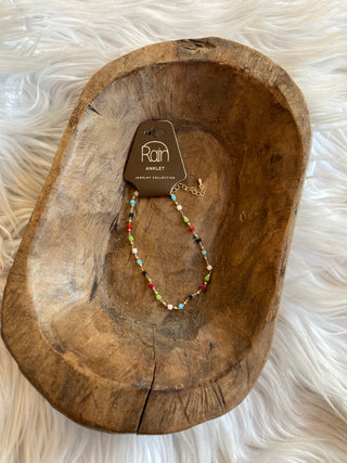 Color Pop Beaded Ankle Bracelet | Multicolor | RJ-11