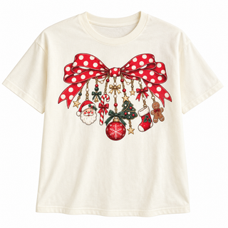 All Wrapped Up Christmas Charm Graphic Tee | KT-426