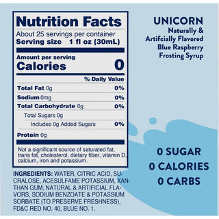 Sugar Free Unicorn Dreams Syrup | Sweet & Sour Blue Raspberry Frosting | Jordan’s Skinny Mixes