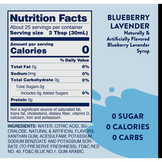 Sugar Free Blueberry Lavender Syrup | Jordan’s Skinny Mixes