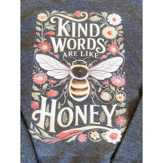 Sweet as Honey Heather Black Sweatshirt | Graphic Crewneck Sweater | KT-182