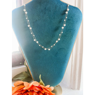 Pure Grace Necklace | 18K Gold-Dipped Layered Pearl Chain MA-14