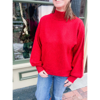 Mock Neck Balloon Sleeve Sweater | LM-30