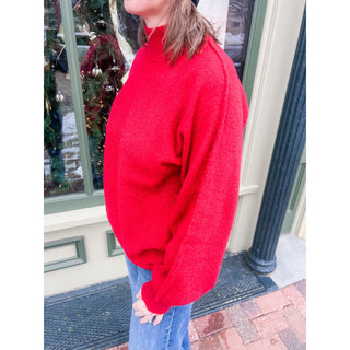 Mock Neck Balloon Sleeve Sweater | LM-30