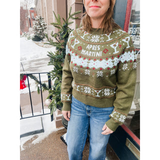 Apres Martini Olive Festive Sweater | SE-02