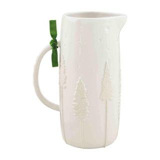 White Stoneware Mudpie Christmas Pitcher