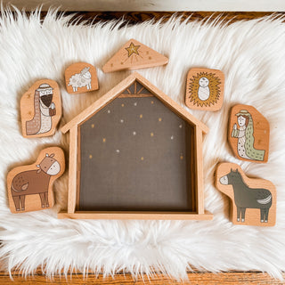 Wood Puzzle Nativity Christmas Story Set by Demdeco