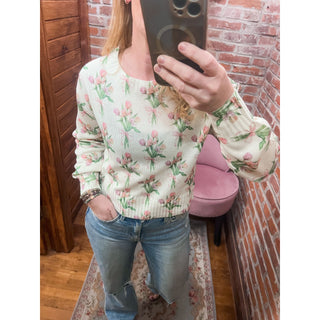 Spring Blooms Cropped Sweater SM-08