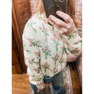 Spring Blooms Cropped Sweater SM-08