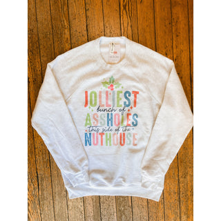 Jolliest Bunch of Assholes Graphic Crew Neck Sweater