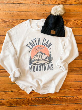 Faith Can Move Mountains Graphic Crew Neck Sweater