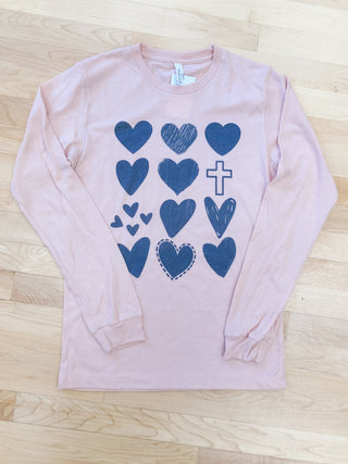 Hearts Graphic Long Sleeve