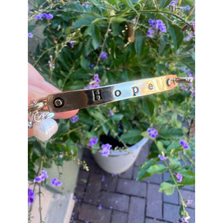 Hope Gold Cuff Bracelet with Pearl & Dove Charms