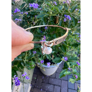 Hope Gold Cuff Bracelet with Pearl & Dove Charms