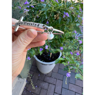 Mom’s Blessing Cross Cuff Bracelet – Antique Hammered Silver