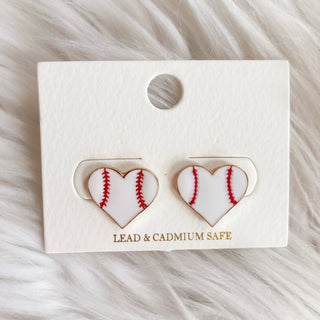 Sports Ball Heart Studs J-192