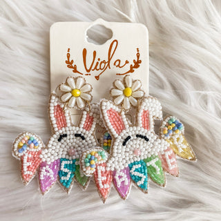 Seed Bead Easter Earrings