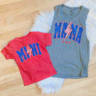 Mini Red White and Blue Kids Graphic Tee