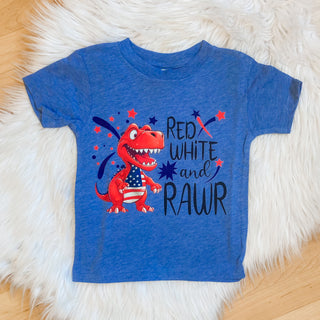 Red White and Rawr Kids Graphic Tee