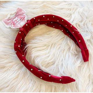 Sparkle Red Velvet Headband for Girls