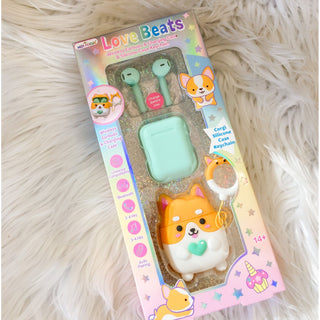 Love Beats Corgi Headphone set for Kids with Case