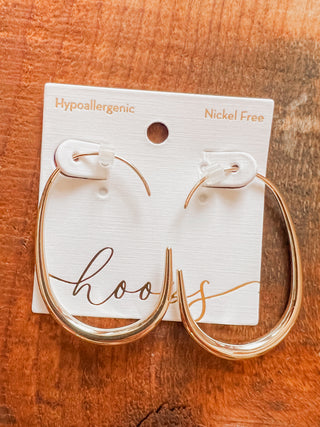 Graduated Oval Hoop Earring