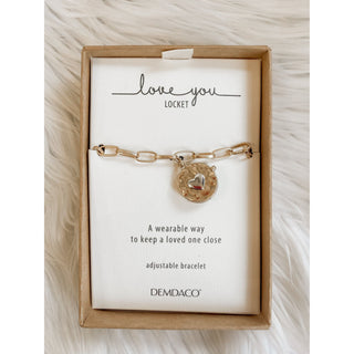 Love You Locket Adjustable Bracelet Demdaco, a wearable way to keep a loved one close