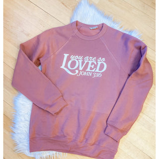 You Are So Loved John 3:16 Crew Neck Graphic Sweater | KT-24