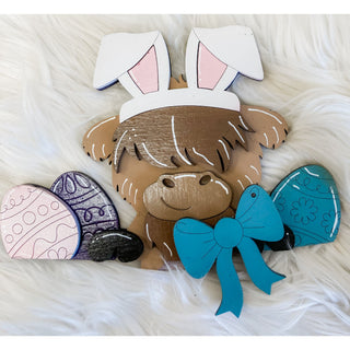 Highland Cow | Wooden Interchangeable Basket Inserts | Seasonal