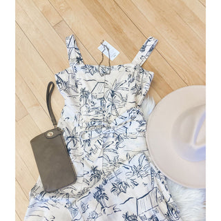 Sail Away Straight Neck Wide Leg Jumpsuit DF-01