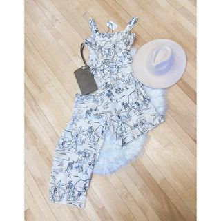 Sail Away Straight Neck Wide Leg Jumpsuit DF-01