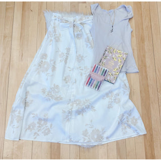 A Moment in Time Button Placket A-Line Midi Skirt DF-03