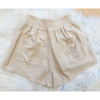 Smocked Waist Linen Shorts | TN-46